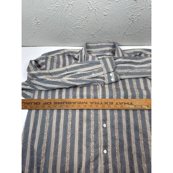 Johnston & Murphy Striped Floral Print Long Sleeve Button Up Shirt Mens Size XL - Picture 5 of 5